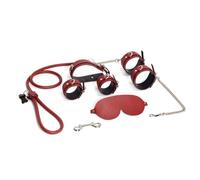 WEJFHBCOV SM bondage set poignets et chevilles réglables collier masque for les yeux accessoires de flirt SM jeu de rôle jouets sexuels for femmes et couples(Rot)