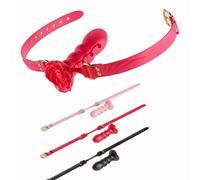 WEJFHBCOV SM réglable bouche ouverte bâillon fleurs multi-étapes boule orale silicone boule bâillon SM boule bâillon gorge profonde gode jouet sexuel for femmes hommes couples(Rot)
