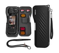 Wejinron Étui pour DJI Osmo Pocket 4, Étui de Protection en Silicone Accessoires pour DJI Osmo Pocket 4 avec Dragonne, Compatible avec Filtre et Carte Mémoire (Noir)