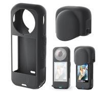 Wejinron Kit de coque en silicone pour Insta360 X4 Air, étui de protection en silicone avec capuchon d'objectif et accessoires pour Insta360 X4 Air (noir)