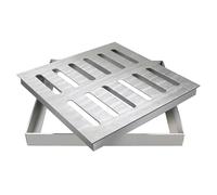WEJNAOQI Couvercle de Drainage des eaux de Pluie en Acier Inoxydable - Grille carrée avec Cadre for Une Utilisation en extérieur, idéal for Les Cours, Les garages et Les allées.(50x3cm)