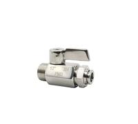 WEJNAOQI Mini Robinet à Bille 304 SS, 1 pièce, 1/4 ", 3/8", 1/2 ", BSPT Femelle mâle, Push in for bière brassée à Domicile, Pression maximale 900 PSI(1/4inch Male 6mm)