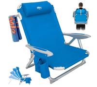 #WEJOY Chaise de Plage Pliable Fauteuil de Plage Camping à 4 Position Réglable Siege de Plage Pliante Portable Chaise Basse de Camping en Aluminium Charge 120 kg pour Voyage Pique-Nique Jardin
