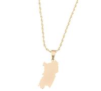WEJUN Collier Pendentif Carte - Sardaigne Carte Ville Nom Hip Hop Collier pour Femmes Hommes Sardaigne Carte Charme Chaîne Bijoux Accessoires Cadeau, 45Cm