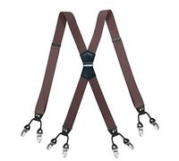 WEJUN Homme Bretelles 3.5Cmx125Cm PU Cuir 8 Clip Bretelles Élastiques Chemise De Mariage Pantalon Bretelles Sangle Réglable Porte-Jarretelles Ceinture 6