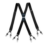 WEJUN Homme Bretelles 3.5Cmx125Cm PU Cuir 8 Clip Bretelles Élastiques Chemise De Mariage Pantalon Bretelles Sangle Réglable Porte-Jarretelles Ceinture 3
