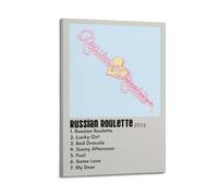 WEJWHHTHUU Poster de roulette russe en velours rouge, impression sur toile, impression esthétique, poster d'art moderne, peinture pour salon, 40 x 60 cm, style cadre