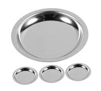 WEKADRIN 1 Jeu Lot de Soucoupes Acier Inoxydable pour Sachets De Thé Plateau Isolant Goutte Multifonction pour Maison Et Restaurant 4 Pièces
