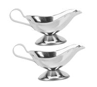 WEKADRIN 1 Jeu Pichet Sauce Inox Avec Anse Verseur Lait Et Récipient Pour Sauces Chaudes Et Froides Salade Steak Et Restaurant 2 Pièces