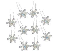 WEKADRIN 10 pièces Épingle à Cheveux Mariage U Forme Flocon de Strass Perles Accessoires Femmes Élégants pour Cérémonie