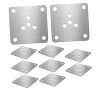 WEKADRIN 10 Pièces Plaques de Fixation Plates 10 Pièces pour Pieds de Canapé 6X6 CM Épaisseur 2 MM 4 Trous, Supports Métalliques pour Meubles, Accessoires de Réparation pour Tables et