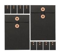 WEKADRIN 10 Pièces Pochettes Kraft Réutilisables avec Lien Porte-documents Vintage pour Bureau et École Stockage Papier et Dossiers