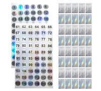 WEKADRIN 100 feuilles Autocollants Numérotés Ronds Réfléchissants Imperméables Vinyle Étiquettes Auto-adhésives pour Bureau Classe et Inventaire Visibilité Lumineuse