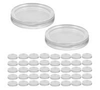 WEKADRIN 100 pièces Boîtes de Rangement Rondes Plastique Transparent pour Coffrets de Protection Acrylique Capsules de Stockage pour Monnaies et Jetons