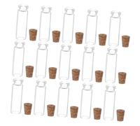 WEKADRIN 100 Pièces Lot de Mini Fioles Verre avec Bouchons Liège Bouteilles Rondes pour DIY Bijoux Décorations Mariage et Projets