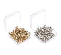 WEKADRIN 100 pièces Lot de Vis de Fixation Métal pour Panneau Basse Électrique Vis de Montage Pickguard Guitare Or et Chrome Accessoires pour Guitare Basse