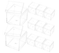 WEKADRIN 12 pièces Boîte de Rangement Plastique Transparente Cube Empilable pour Minéraux Bijoux et Petits Objets Présentoir Compact et Organisateur Clair