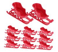 WEKADRIN 12 Pièces Miniature Noël Père Noël Traîneau Décorations Rouge Sled Ornements pour Maison de Poupée Accessoires Festifs