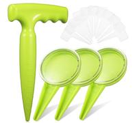WEKADRIN 14 pièces Distributeur de Graines Réglable Outil de Jardinage à Main Ergonomique avec Plantoir et Étiquettes Résistantes Jardinière Plastique pour Semis Précis