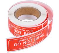 WEKADRIN 150 pièces Étiquette Avertissement Fragile Rouleau Autocollants Handle With Care Do Not Bend Thank You Étiquettes Adhésives Expédition Faciles à Décoller pour Colis Sensibles
