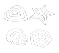 WEKADRIN 16 pièces Anneaux Métalliques Attrape-rêves pour DIY Cercles Décoratifs Résistant Formes Étoile Lune Cœur Hexagone Argentés pour Bricolage Muraux et Guirlandes