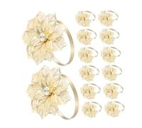 WEKADRIN 18 Pcs Anneaux Serviettes Doré avec Motif Fleur pour Serviettes Élégance et Résistance pour Dîners Saint Valentin et Réceptions