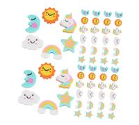 WEKADRIN 180 Pièces Mini Kawaii Erasers Set Star Rainbow Moon Clouds Shapes For School Party Favors Classroom Prizes Homework Supplies
