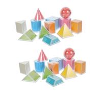 WEKADRIN 2 Ensembles Blocs Géométriques Transparente Modèles Détachables pour Jeux Mathématiques Éducatifs Manipulables pour École