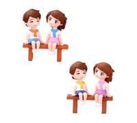 WEKADRIN 2 Ensembles Micro Paysage Décor Couple Figurines avec Banc de Ornements Romantiques pour Décoration de Table et Fête