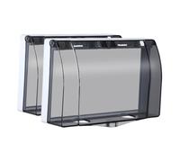 WEKADRIN 2 pièces Cache Prises et Interrupteurs Étanches Type Plastique Transparent pour Extérieur Protection Double Prise Murale Résistant Aux Intempéries pour Maison et Salle de Bain