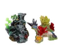 WEKADRIN 2 Pièces Décoration Aquarium Récif Corail Résine Simulation Naturelle Mousse et Roche Artificielle pour Habitat Poisson Sain Fond Décoratif Réaliste pour Aquarium sous-Marin