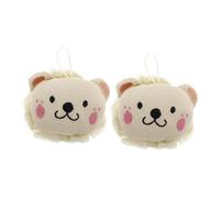 WEKADRIN 2 pièces Éponge de Bain pour Forme de Lion Doux Exfoliante et Ludique Éponge Loofah Résistante pour Accessoire de Bain Multifonction pour Tout-petits