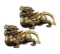 WEKADRIN 2 Pièces Figurines Pi Yao Laiton Ornements Suspendus Décor Voiture Feng Shui Accessoires Porte Clés Bureau Maison Cadeau Original