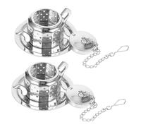 WEKADRIN 2 pièces Filtre Thé Inox Infuseurs Théière Créatifs Acier Inoxydable pour Thé Vrac avec Chaîne de Protection la Chaleur Infusion Complète et Intenses