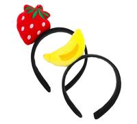 WEKADRIN 2 Pièces Fruit Hairbands Strawberry Banana Cartoon Headbands Playful Party Cosplay Live Stream Accessories
