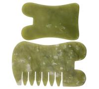 WEKADRIN 2 pièces Gua Sha Outils Visage Pierre de Jade Naturelle Outil Massage Guasha Corps et Visage Grattoir Relaxation Musculaire