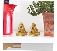 WEKADRIN 2 pièces Lot de Figurines Sphinx Résine Dorée Décorations Égyptiennes pour Bureau Maison Photo Prop et Accessoires Enseignement