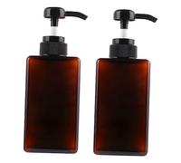 WEKADRIN 2 pièces Lot de Flacons Pompe Rechargeables pour Lotion et Bouteilles de Voyage Pressions Marron Distributeurs Vides pour Shampoing et Gel