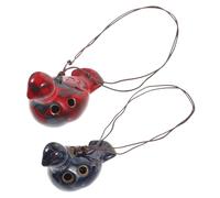 WEKADRIN 2 pièces Ocarina Céramique Lot pour Garçon Fille Instrument de Musique Décoratif Pur et Coloris Rouge et Bleu