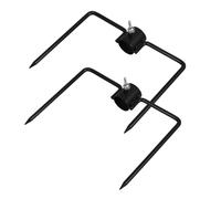 WEKADRIN 2 Pièces Outdoor Flag Pole Stake Adjustable Iron Garden Holder for Umbrella and Torch Stability in Grass Soil Patio