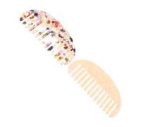 WEKADRIN 2 Pièces Peigne à Dents Larges Anti-statique Acétate Démêlant Doux Cheveux Épais Design Ergonomique pour Coiffage et Fixation Côté Usage Humide et Sec