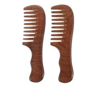 WEKADRIN 2 Pièces Peigne large en bois de santal en soie dorée peigne à cheveux ancien pour hommes outils de coiffure Café