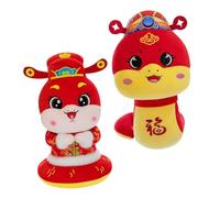 WEKADRIN 2 Pièces Peluche Serpent Chinois Mascotte Zodiacale Douce et Réaliste Poupées Peluche et Jouets à Poser pour Décoration Fête du Printemps