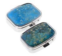 WEKADRIN 2 Pièces pilulier portatif Organisateur de voyages Metal petit pilulier pour à main Organisateur de pilules de poche étui à pilules pour femme Métal