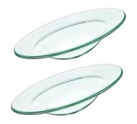 WEKADRIN 2 pièces Plateau Verre Rond pour Brûleur Cire Parfumée Plateau Chauffe-Huile pour Lampe Aromathérapie Support et Lisse pour Diffusion Cire et Huile Essentielle