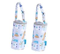 WEKADRIN 2 pièces Pochette Thermique pour biberon Gris avec intérieur pour Lait Maternel accroche-Poussette Pratique Maintien température Chaude ou Froide Transport Facile Sortie 2pcs