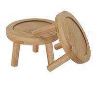 WEKADRIN 2 Pièces Soucoupe Ronde en Bambou pour Pot De Fleur Plateau pour Plante Grasse Cactus Lot de Soucoupes pour Jardinière Récupération Eau