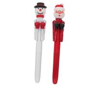 WEKADRIN 2 Pièces Stylo à Bille de Noël Interactif Père Noël et Bonhomme de Design Créatif pour École Bureau Maison Cadeau Échange Camarades