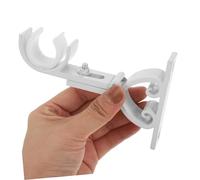 WEKADRIN 2 pièces Support de Tringle Rideau Réglable Aluminium Fixation Murale Sans Perçage Accessoire Flasque Simple pour Rideaux Variés Lot de Blanc