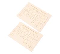 WEKADRIN 2 pièces Tableau Braille Bois avec Points Sculptés Outil Pédagogique pour Débutants Apprentissage Portable et Polyvalent pour Alphabet et Braille Montessori